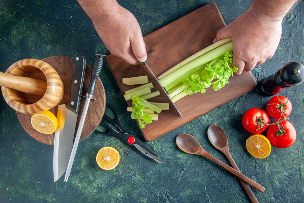 Knife safety begins with storing them the right way. It's okay to store them in a drawer, as long as they are all properly sheathed. The sheath is to protect both the blade from damage in the drawer and your hand when you reach in to pick up a knife. A better option is to use a knife block.
